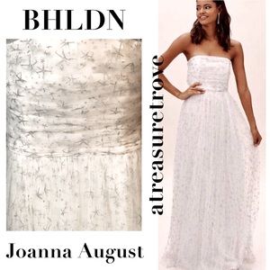 Joanna August BHLDN Brenda Celestial Stars 8 / M White Silver Tulle Wedding Gown
